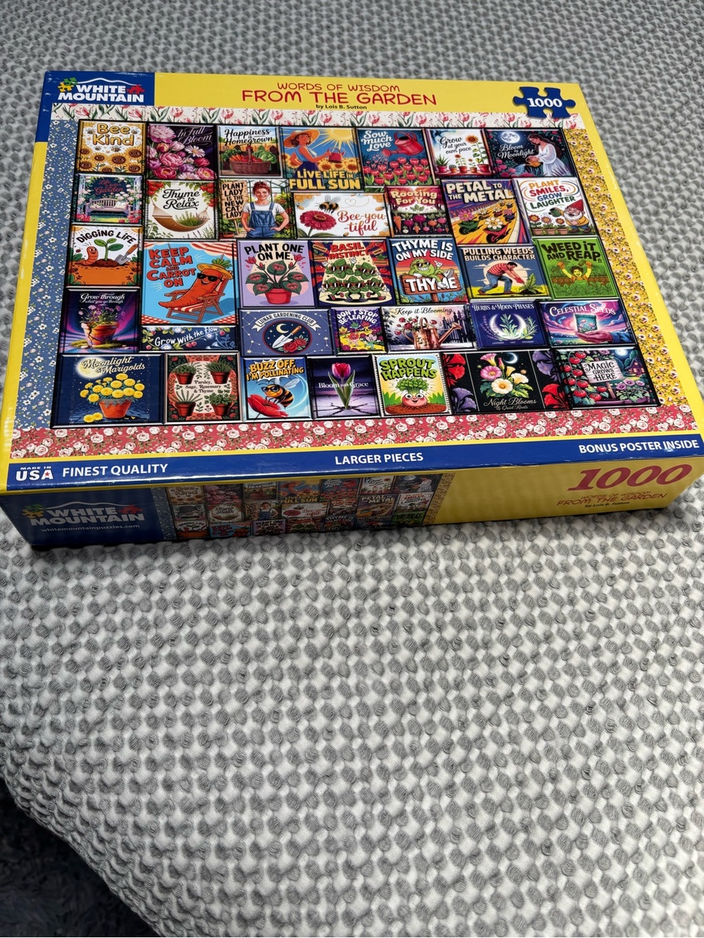 White Mountain 1000-Piece Puzzle *Words of Wisdom from The Garden* Complete
